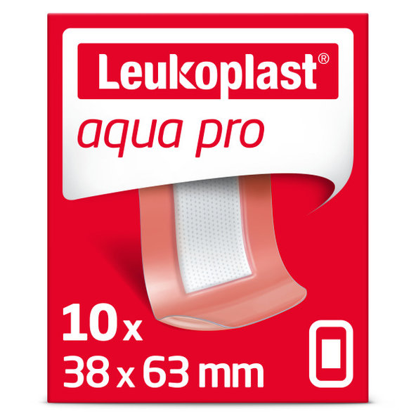 Leukoplast Aqua Pro voděodolné náplasti na rány 38×63 mm 10 ks