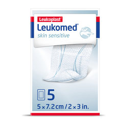 Leukoplast Leukomed Skin Sensitive textilní krytí 5×7,2 cm 5 ks