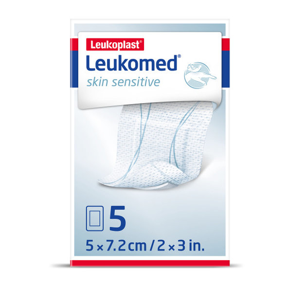 Leukoplast Leukomed Skin Sensitive textilní krytí 5×7,2 cm 5 ks