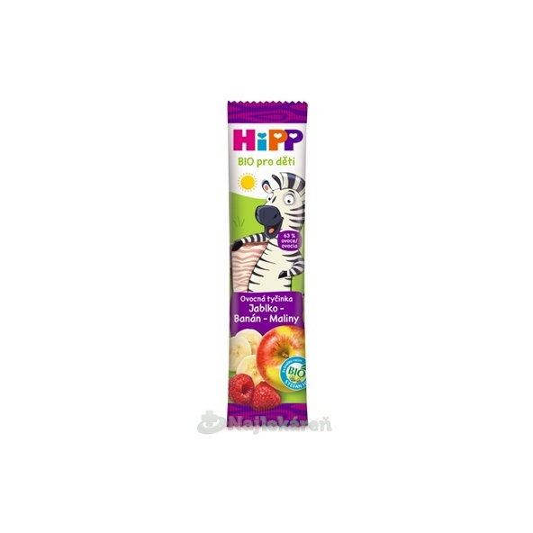 HiPP BIO ovocná tyčinka banán jablko maliny 1r+ 23 g