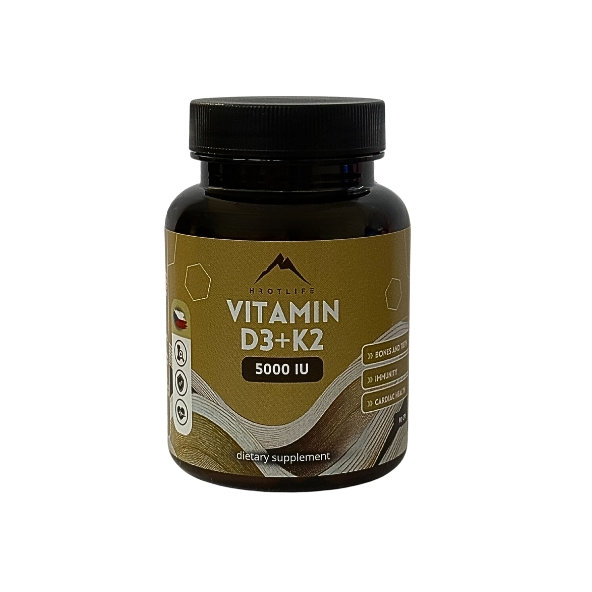 Hrotlife vitamín D3 + K2 5000 IU 90 kapslí