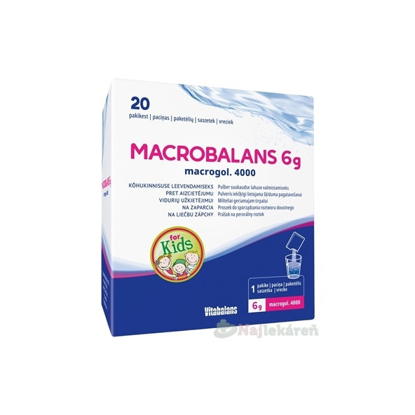 MACROBALANS Macrogol 4000 6 g 20 sáčků