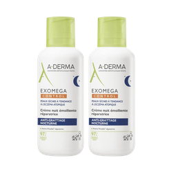 A-DERMA Exomega Control regenerační noční krém na atopickou pokožku 2×400 ml