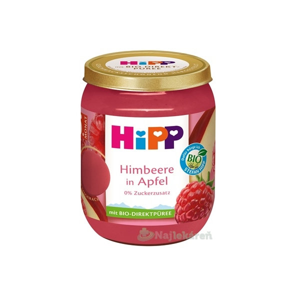 HiPP BIO příkrm jablko a maliny 4m+ 160 g