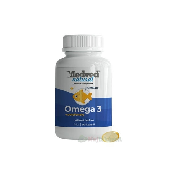 Medveď natural Omega 3 premium 90 kapslí