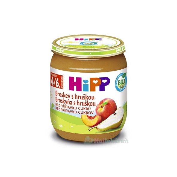HiPP BIO příkrm broskev s hruškou 4m+ 125 g