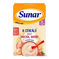 Sunar mléčná kaše 8 cereálií jahoda banán 6m+ 210 g
