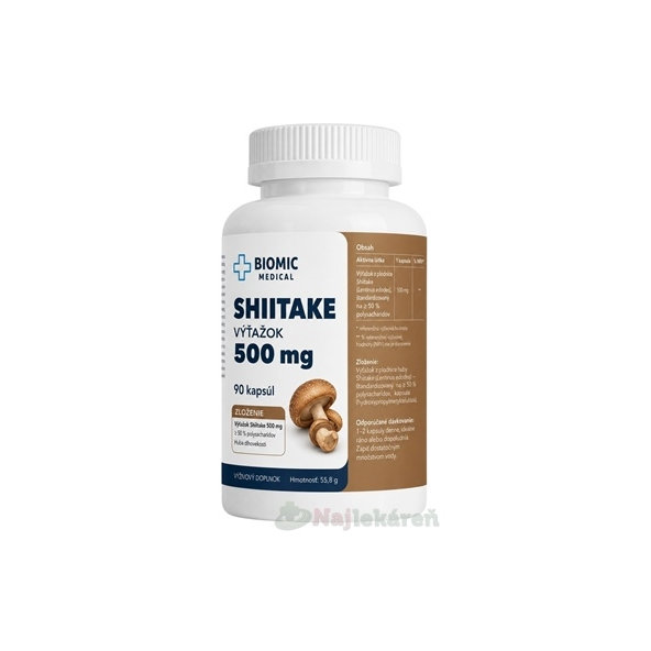 BIOMIC Shiitake 500 mg 90 kapslí