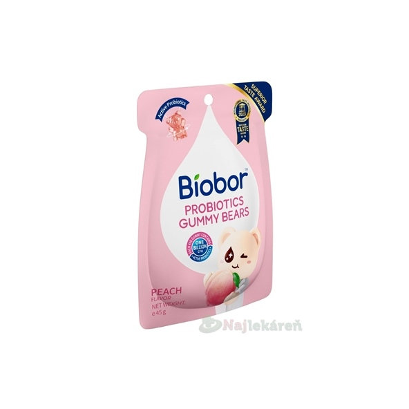 Biobor Probiotics želé medvídci broskev 45 g