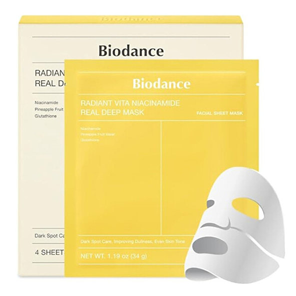 Biodance Radiant Vita Niacinamide Real Deep Rozjasňující maska sada 4x34 g