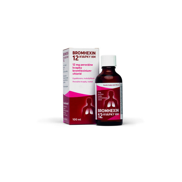 Bromhexin 12 Kapky KM na kašel 100 ml