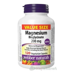 Webber Naturals Magnesium bisglycinát 200 mg 120 kapslí