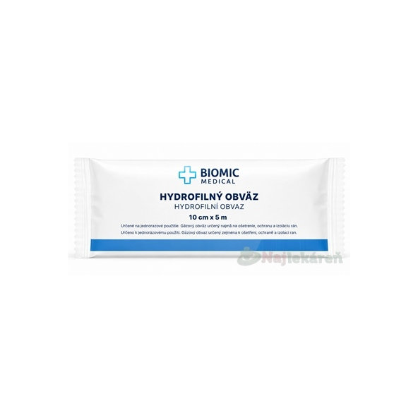 BIOMIC Obinadlo hydrofilní sterilní 10 cm × 5 m