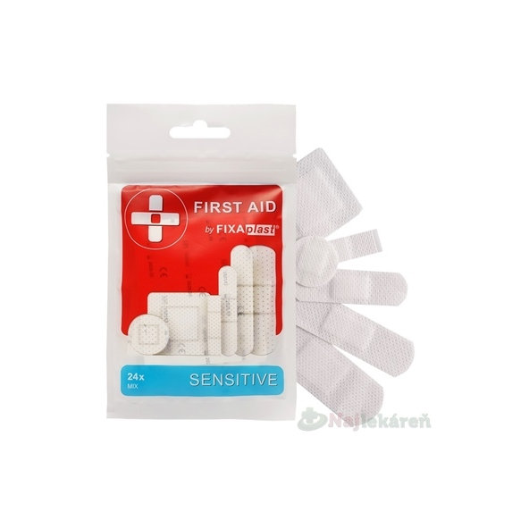 FIXAplast FIRST AID SENSITIVE textilní náplasti MIX 24 ks