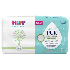 HiPP Babysanft Soft & Pur čisticí vlhčené ubrousky 3x48 ks