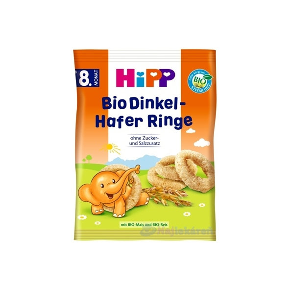 HiPP BIO špaldovo-ovesné kroužky 8m+ 30 g