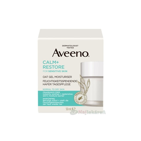 Aveeno Calm+Restore hydratační pleťový gel s ovsem 50 ml