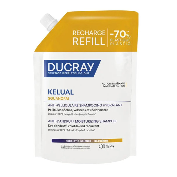 DUCRAY Kelual Squanorm šampon proti suchým lupům náhradní náplň 400 ml
