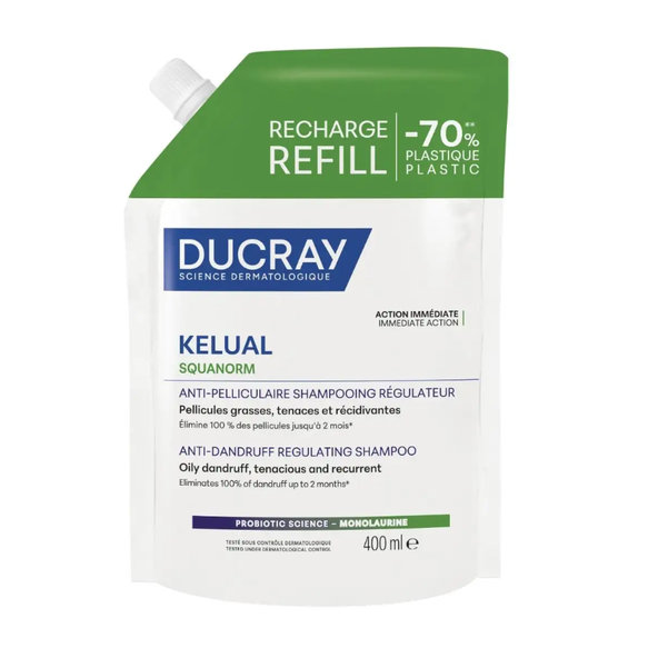DUCRAY Kelual Squanorm šampon proti mastným lupům náhradní náplň 400 ml