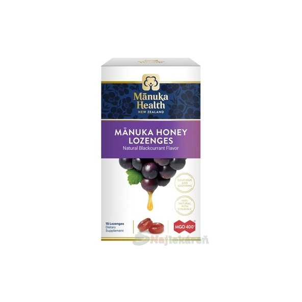 Manuka Health Manuka Honey drops pastilky černý rybíz 15 ks