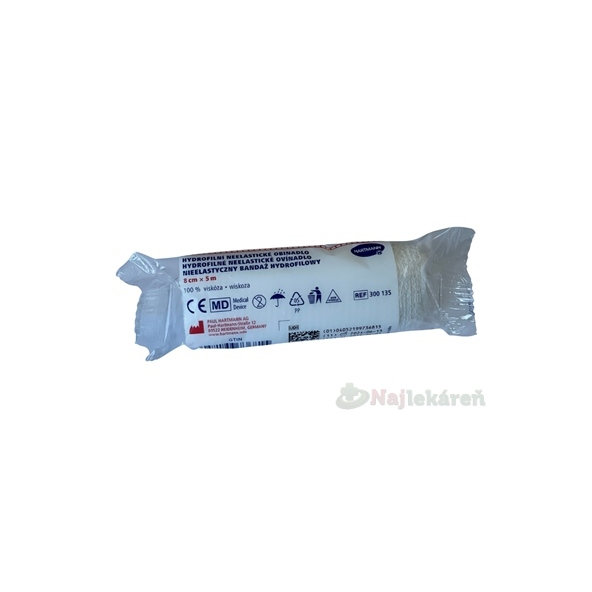 Hydrofilní neelastické pletené obinadlo nesterilní 8 cm × 5 m 1 ks