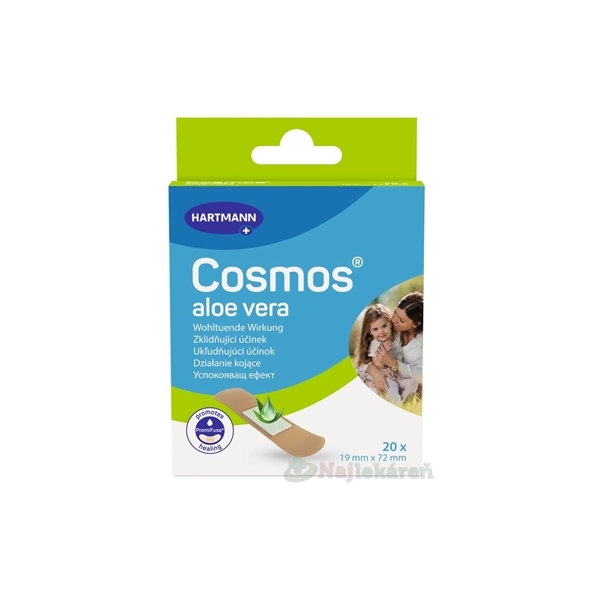 Cosmos Aloe Vera voděodolné náplasti na rány 20 ks