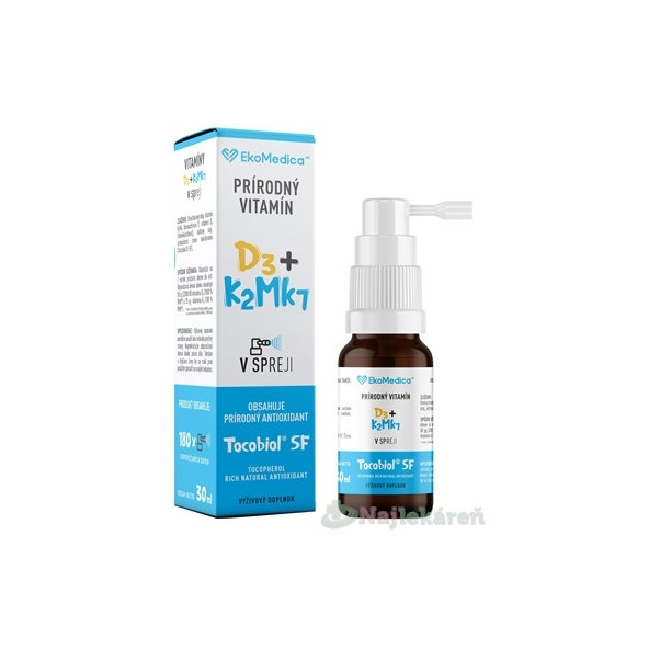 EkoMedica SK Přírodní Vitamín D3 Junior sprej citron 30 ml