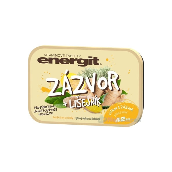 Energit Zázvor + lišejník citron 42 vitaminové tablety