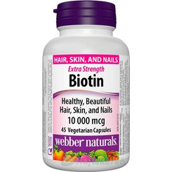 Webber Naturals Biotin 10000 µg 45 kapslí