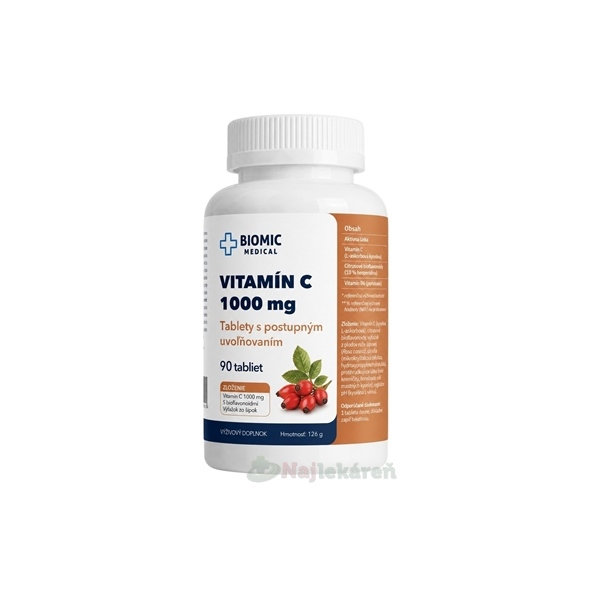 BIOMIC Vitamín C se šípky 1000 mg 90 tablet