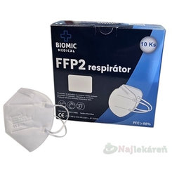 Biomic respirátor FFP2 NR D bez ventilu jednorázový bílý 10 ks