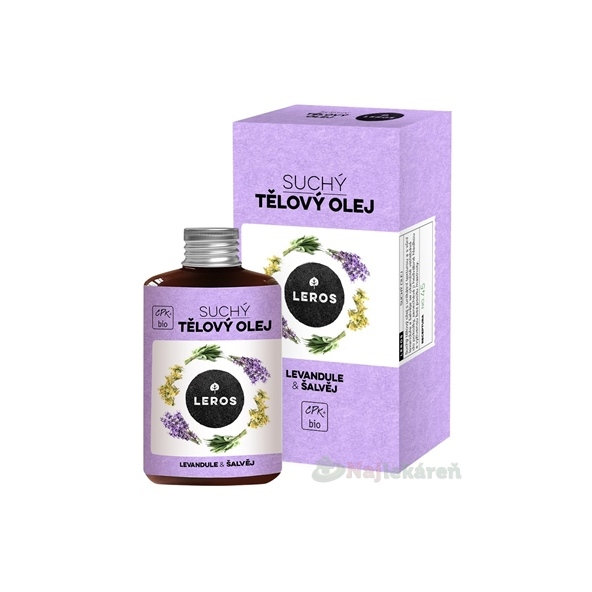 Leros suchý tělový olej levandule a šalvěj 100 ml