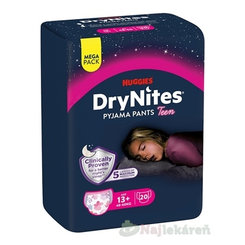 Huggies DryNites XL Mega kalhotky pro dívky 13+ let 48–60 kg 20 ks