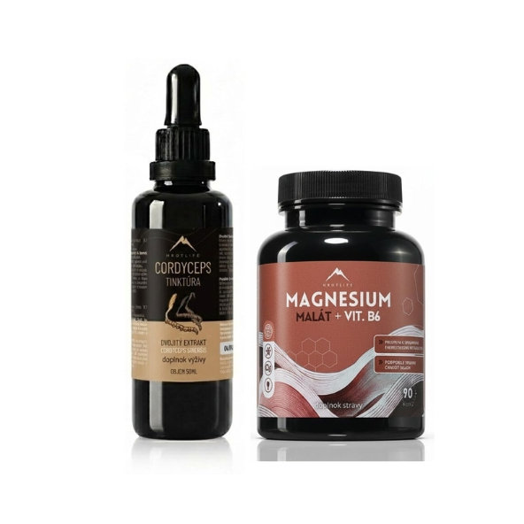 Hrotlife Energy bundle Cordyceps 50 ml + Magnesium malát 90 kapslí
