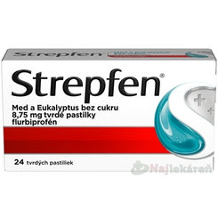 Strepfen med a eukalyptus bez cukru 24 pastilek