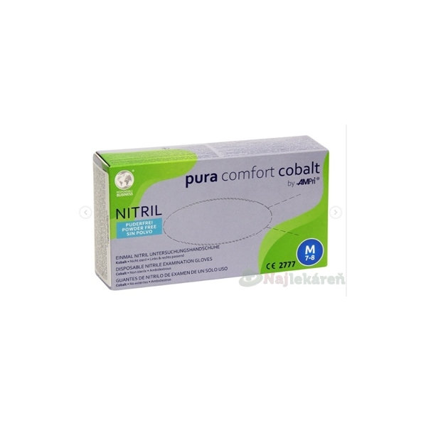 AMPri Pura Comfort Cobalt nitrilové rukavice M tmavě modré 100 ks