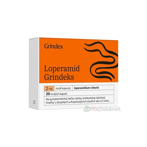 Loperamid Grindeks 2 mg 20 tvrdých tobolek