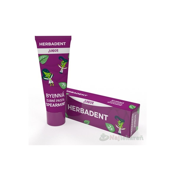 Herbadent Junior bylinná zubní pasta Spearmint 75 g