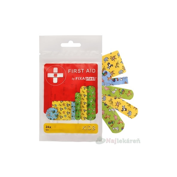 FIXAplast FIRST AID KIDS dětské náplasti MIX 24 ks