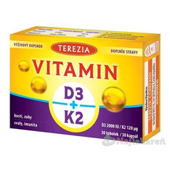 Terezia Vitamín D3 2000 IU a K2 120 μg 30 kapslí