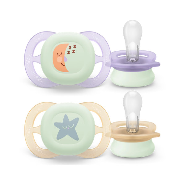 Philips AVENT Dudlík Ultra start s obrázkem noční holka 0-2 m 2 ks