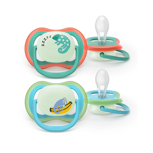Philips AVENT Dudlík Ultra air s obrázkem noční 6-18m modrý/zelený 2ks