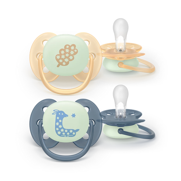 Philips AVENT Dudlík Ultra soft s obrázkem noční neutral 6-18 m 2 ks