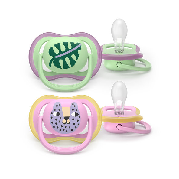 Philips AVENT Dudlík Ultra air s obrázkem 6-18 m růžový/zelený 2ks