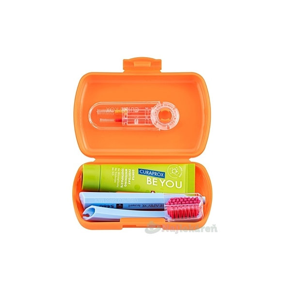 CURAPROX Travel set oranžový dvojdržák