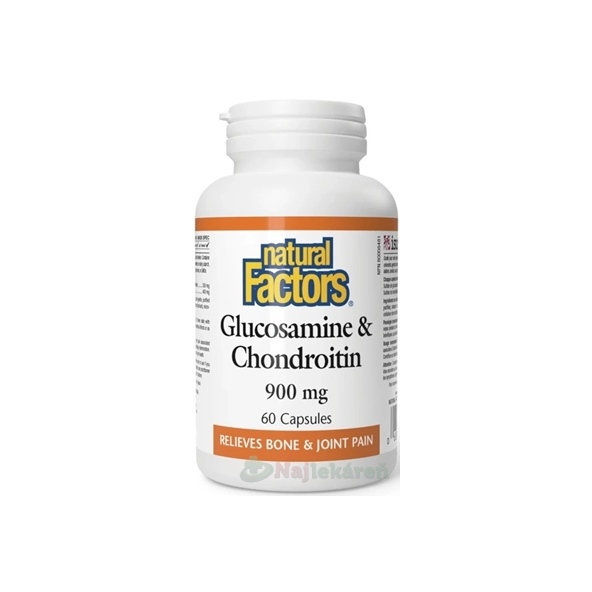 Natural Factors Glukozamín+Chondroitín 900 mg 60 kapslí