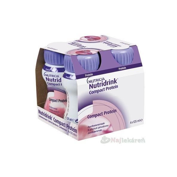 Nutridrink Compact Protein s jahodovou příchutí 4 x 125 ml