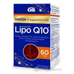 GS Koenzym Lipo Q10 60 mg Dárek 60 + 10 kapslí navíc