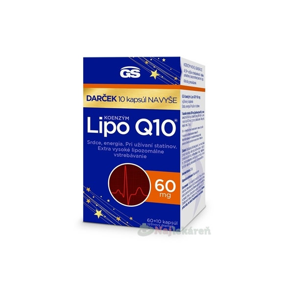 GS Koenzym Lipo Q10 60 mg Dárek 60 + 10 kapslí navíc