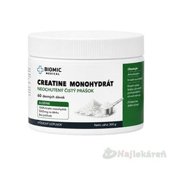 BIOMIC Creatine monohydrát bez příchuti 300 g